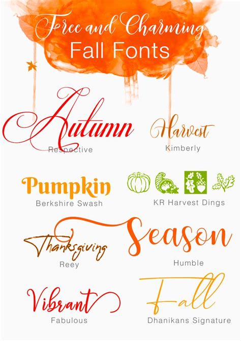 Free And Charming Fall Fonts Fall Fonts Cricut Fonts Free Script Fonts