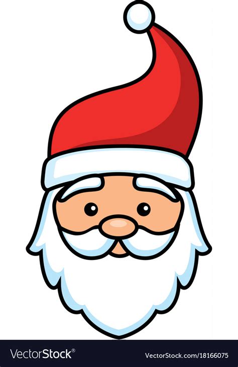 Cute Santa Claus Head Character Royalty Free Vector Image