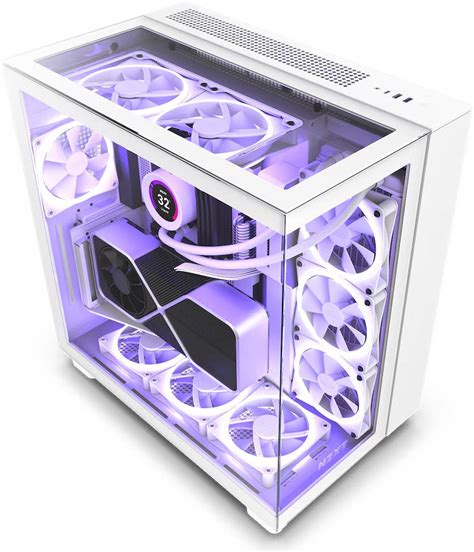 Nzxt H9 Elite Dual Chamber Atx Mid Tower Pc Case Unique Glass Panel