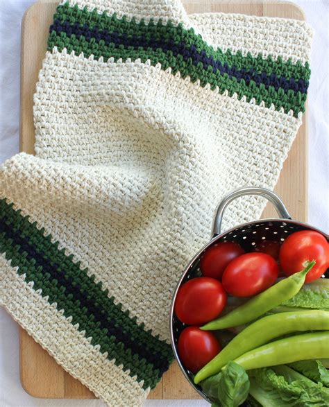 Easy Crochet Kitchen Towel Free Pattern The Knotted Nest Crochet