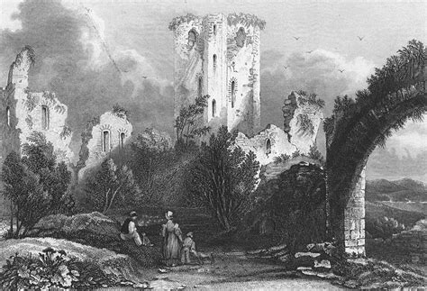 Germany Ruins Nassau Castle Ruins Shury 1840 Old Antique Print Picture