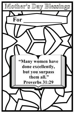 Her children arise up and call her blessed. proerbs 31:28 (kjv) Bible (Christian) Coloring pages for sunday school, free vbs crafts, activities and ideas.
