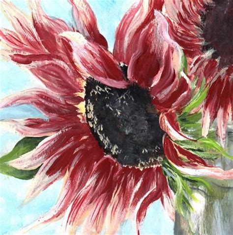Daily Paintworks Sunflowers In A Jar Original Fine Art For Sale