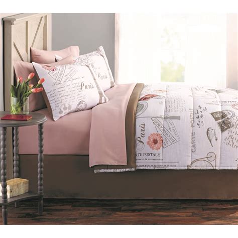 Mainstays Paris 8 Piece Bed In A Bag Comforter Set With Sheets Full