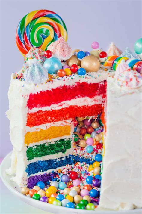 How To Make A Rainbow Layer Cake With A Candy Surprise Inside The Kitchn
