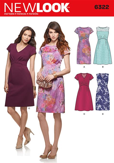 Get a screen lock pattern with wallpaper in no time! New Look 6322- Misses' Dress with Bodice and Skirt Variations