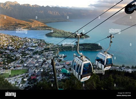 Skyline Gondola Cable Car In Queenstown New Zealand Stock Photo