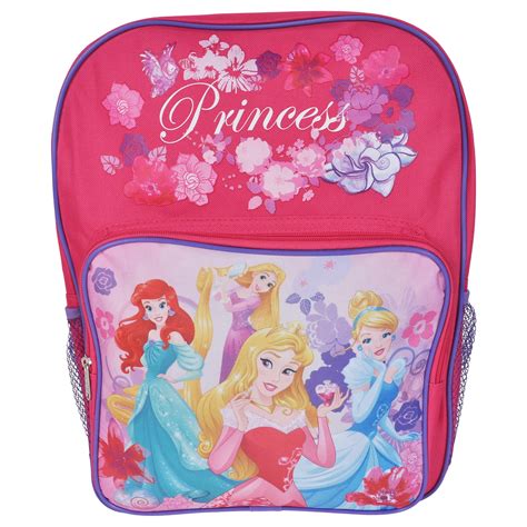 Disney Girls Disney Princesses Floral Pink Backpack 16