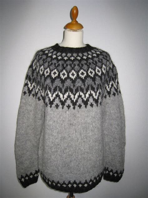 Handmade Icelandic Wool Sweater Or Lopapeysa As We Call It Knitted In