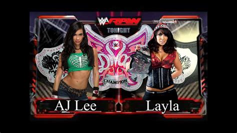 Wwe 2k16 Raw Layla Vs Aj Lee Youtube