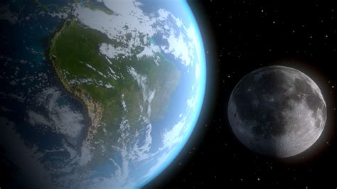 3d Continents Realistic Earth And The Moon Cgtrader