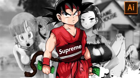 Goku Hypebeast Speed Art Adobe Illustrator Cc Youtube