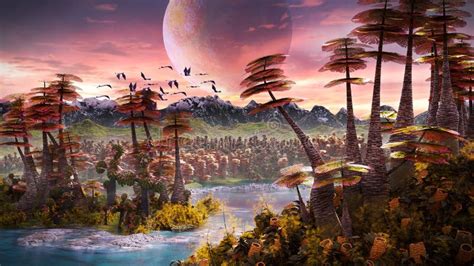 Alien Planet Landscape Beautiful Forest The Surface Of An Exoplanet