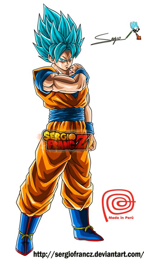 Goku Ssj Blue By Sergiofrancz On Deviantart Vegeta Goku 2 Son Goku