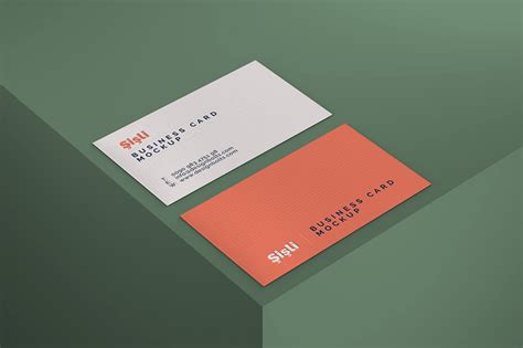 Free Simple Photorealistic Business Card Mockup Psd Designbolts