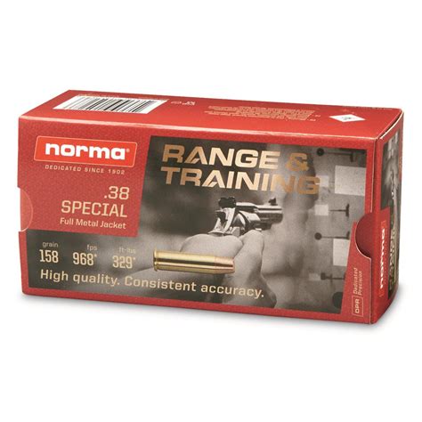 Norma Range And Training 38 Special Fmj 158 Grain 50 Rounds 718159