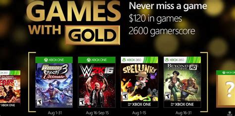 Xbox Juegos Gratis De Xbox Gold Para Xbox One Y 360 En Agosto