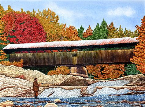Fishing At The Swiftwater Bridge Painting By Thelma Winter Pixels