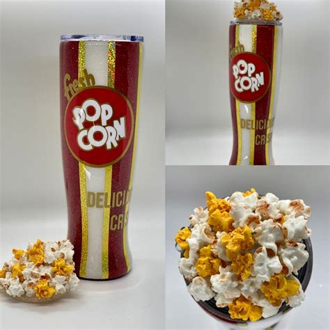 Popcorn Tumbler With Popcorn Topper Etsy