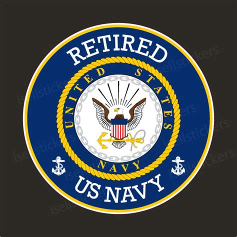 Retired Us Navy Veteran Military Bumper Sticker Vinyl Window Decal
