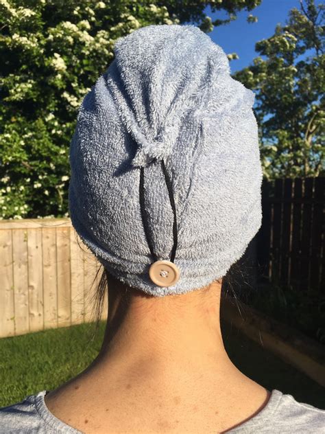 Hair Towel Wrap Bamboo Cotton Absorbent Loop And Button Etsy