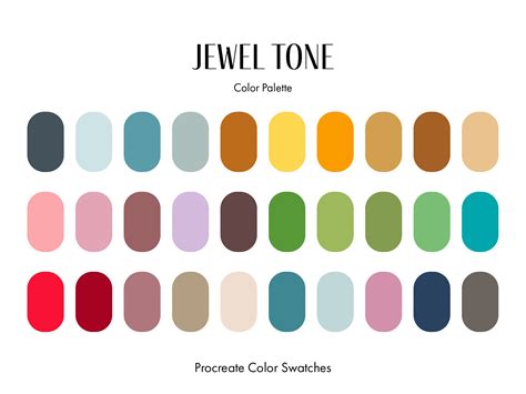 Jewel Tone Procreate Color Palette Graphic By Arborie · Creative Fabrica