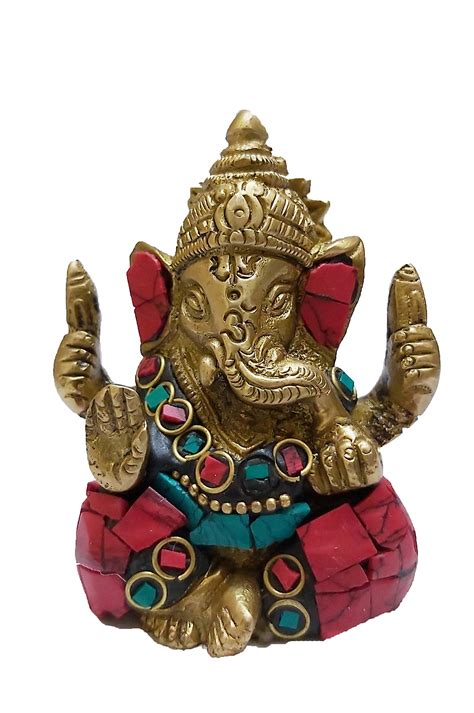 Buy Parijat Handicraft The Blessing God A Colored And Gold Statue Of