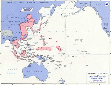 Map Of Wwii Asia And The Pacific On August 15 1945