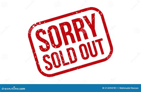 Sorry Sold Out Rubber Grunge Stamp Seal Vector Illustration Stock