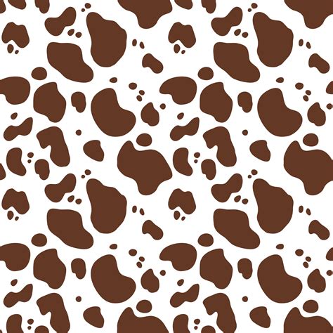Seamless Hand Drawn Pattern With Cow Fur Repeating Cow Skin Background