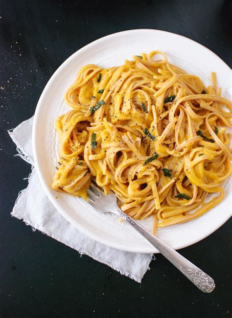 Creamy Vegan Butternut Squash Linguine With Fried Sage Cookie And Kate