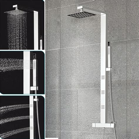Bathroom Thermostatic Shower Panel Stainless Steel Column Mixer Tap