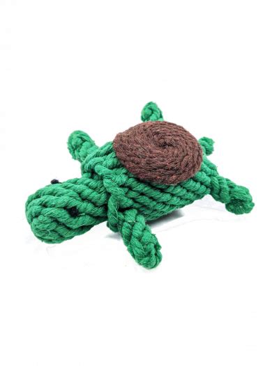 Dog Chew Toy Green Rope Turtle
