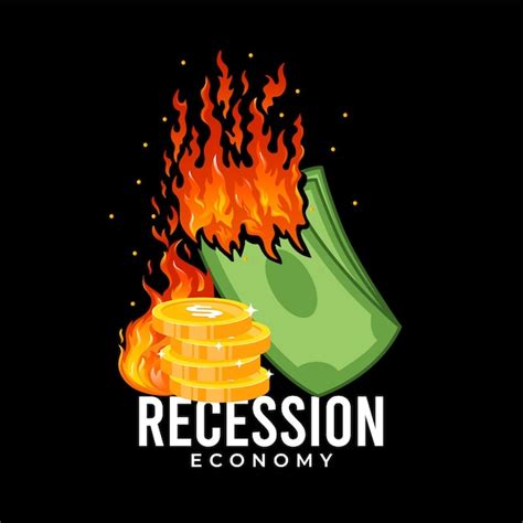 Premium Vector Economic Recession Warning With Burning Money Illustration