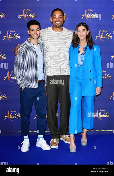 Mena Massoud Will Smith And Naomi Scott Attending A Photocall For Aladdin Held At The Rosewood