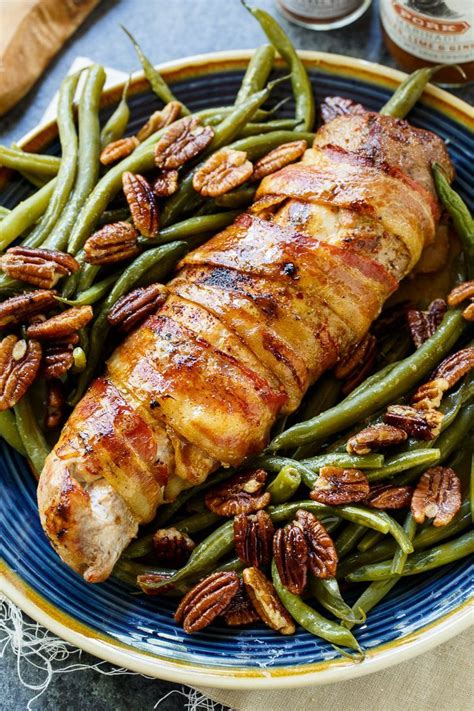 This incredibly flavorful roasted pork tenderloin is absurdly simple to make and filled with mustardy and garlicky flavors! Bacon-Wrapped Pork Tenderloin | Recipe | Bacon wrapped ...