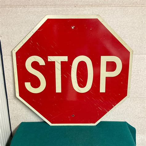 Vintage Authentic 30 Stop Sign Real Pennsylvania Street Sign