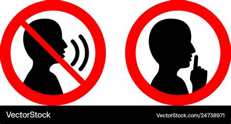 Keep Quiet Silent Please Sign Crossed Person Vector Image