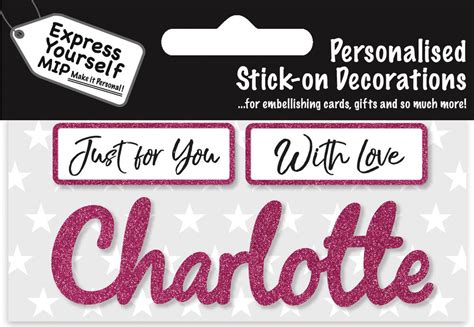 Charlotte Pink Name Sticker DIY Greeting Card Toppers Gift Accessories