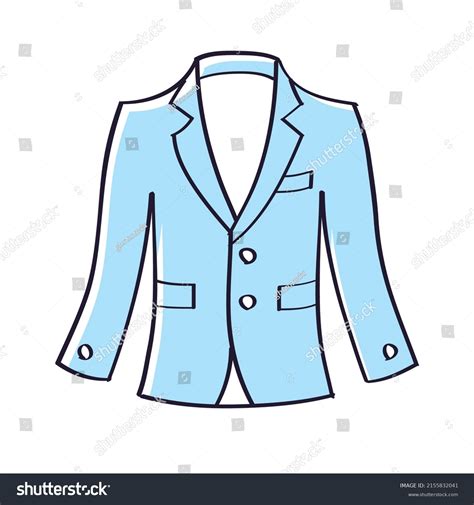 Blue Blazer Suit Jacket Isolated Vector Stock Vector Royalty Free