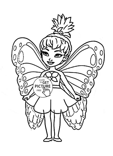 Hence, if you are looking for a simple drawing of cartoon characters then you must go for this cartoon character. Cute Little Fairy coloring page for kids, for girls ...