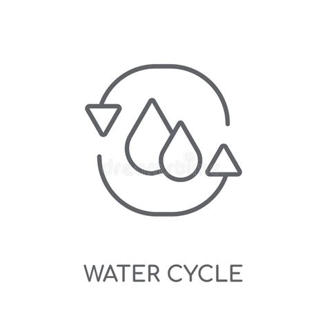 Water Cycle Linear Icon Modern Outline Water Cycle Logo Concept Stock