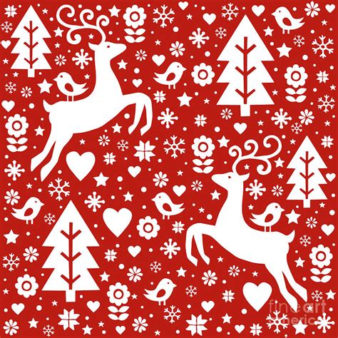 Scandinavian Christmas Pattern Digital Art By Valentina Hramov Pixels