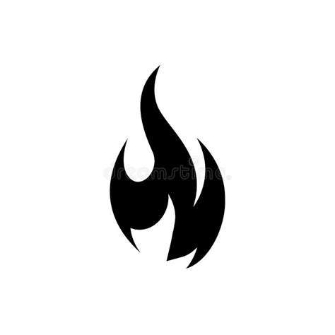 Icono De Llama De Fuego Icono Negro Aislado En Fondo Blanco