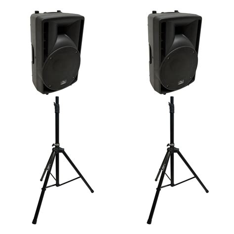 Harmony Audio 10 Concert Series Powered Pa Speakers 2 With Tripod