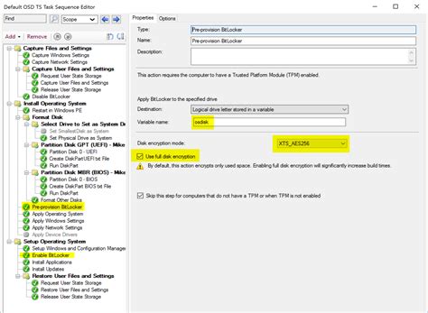 Enable Bitlocker Recast Software