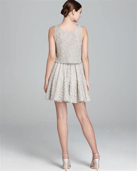 Lyst Alice Olivia Alice Olivia Dress Hilta Beaded In Gray