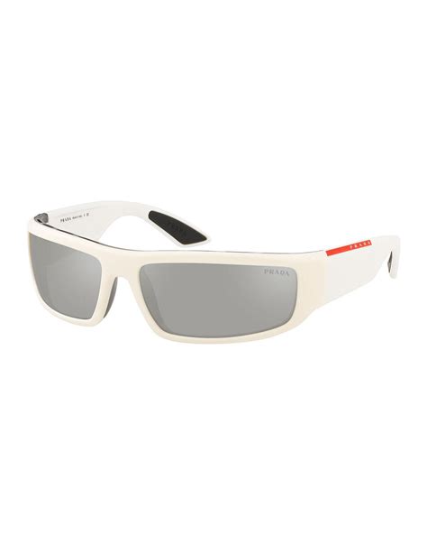 Prada Men S Square Sunglasses In White For Men Lyst