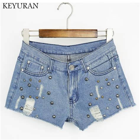 Summer Womens Hole Ripped Denim Shorts Short Jeans Tassel Vintage Low