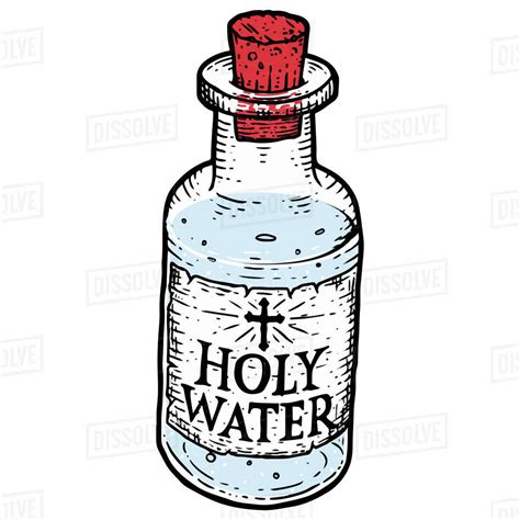 Illustration Of Bottle Of Holy Water Isolated On White Background